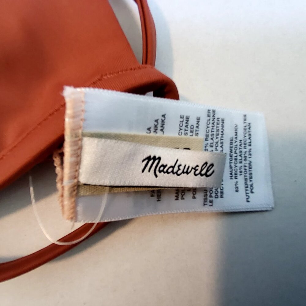 Madewell XS Rust Bikini Top With Adjustable Ties  Recycled Polyester & Elastane - Picture 4 of 9